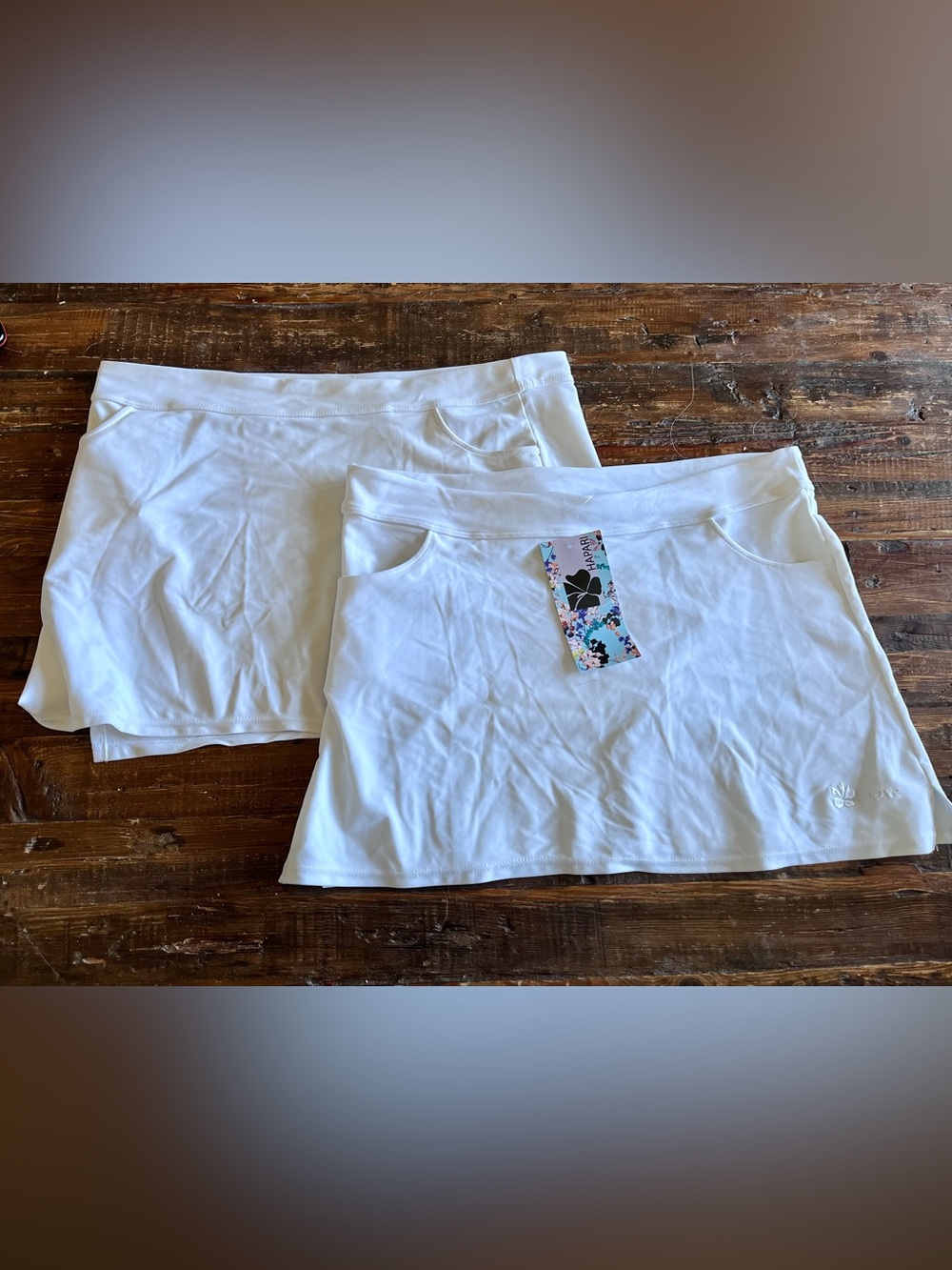 TWO 🌸Hapari 🌸 Women's swimwear Skirt COVERUPS-White-Dual Pocket Design Sz M NWT